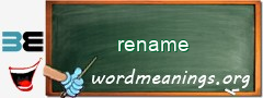 WordMeaning blackboard for rename